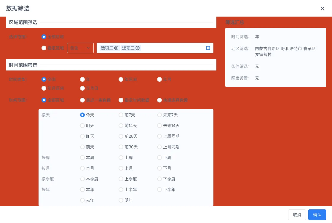 数据筛选 · 地区范围